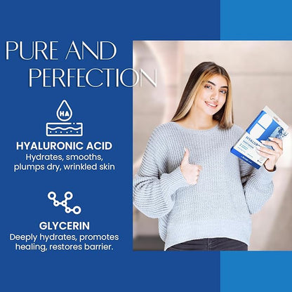 Hyaluronic Acid Sheet Face Mask - Skin Firming, Anti-Aging, Moisturizes & Plumps Skin