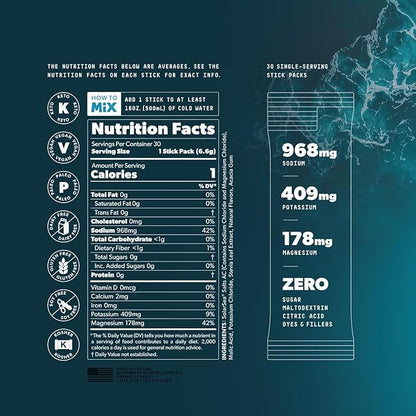 SALTT Electrolytes Powder Packets, Ultra Variety Pack (30 Packets) - Magnesium, Potassium, Sodium