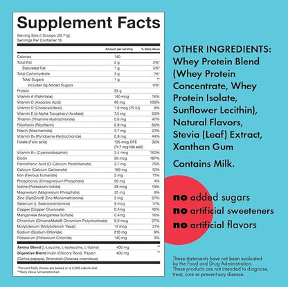 Kick Whey Protein Powder, Vanilla Flavor, 25 G Protein, Gluten Free Workout Supplement With Amino