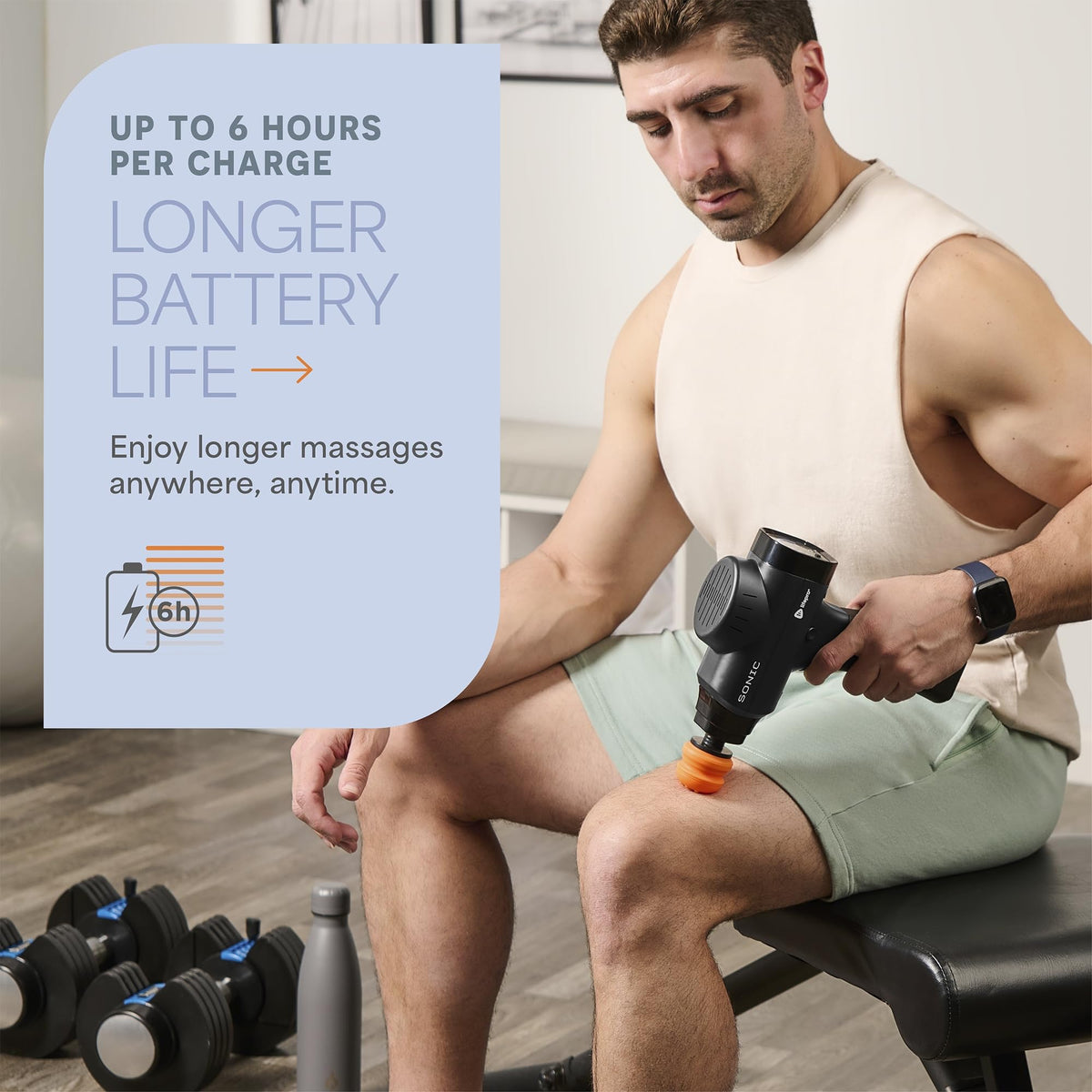 LifePro Sonic Massage Gun Percussion Muscle Massager, 8 Heads & 5 Speeds