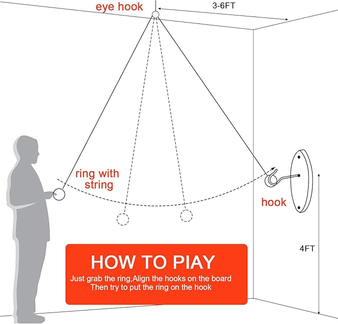 Hook and Ring Toss Game for Adults,Ring Toss Tailgating Game Set,Washer Game,Yard Games for