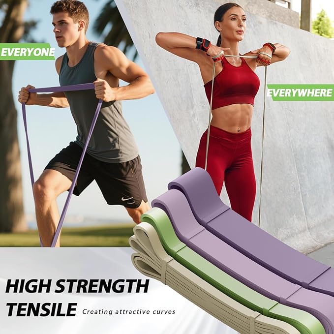 LEEKEY Resistance Bands Set for Pull-Up Assistance & Full-Body Training, Multi-Level Exercise Bands