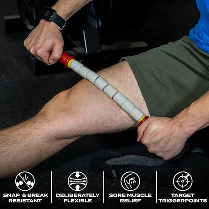 Massage Stick 18" Flexible Handheld Spindle Massage Roller (Will Contour to Any Muscle) - Full Body