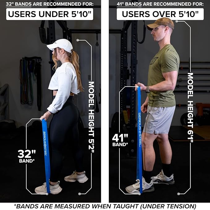 Serious Steel Fitness 32" Resistance Training Bands (Portable Exercise Band System Training Bands