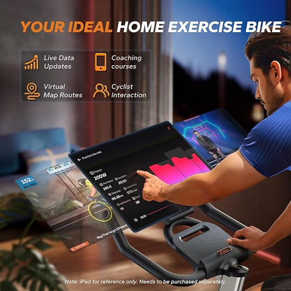 MERACH Magnetic Exercise Bike, Indoor Cycling Bike with Self-Developed App, 350 lbs Weight Capacity