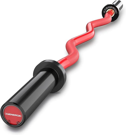 47" Olympic EZ Curl Bar 500-lbs Capacity Steel Barbell Suitable for 2" Weight Plates, 2-Inch Curl