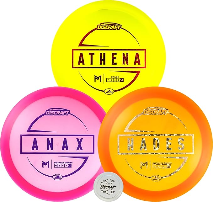 Discraft Paul McBeth Z Lite 3-Pack - Signature Disc Golf Set with Anax, Athena, & Hades