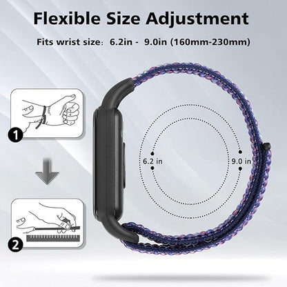 YCHDDER Solo Loop Nylon Bands Compatible with Amazfit Band 7 Straps,Soft Breathable Comfortable