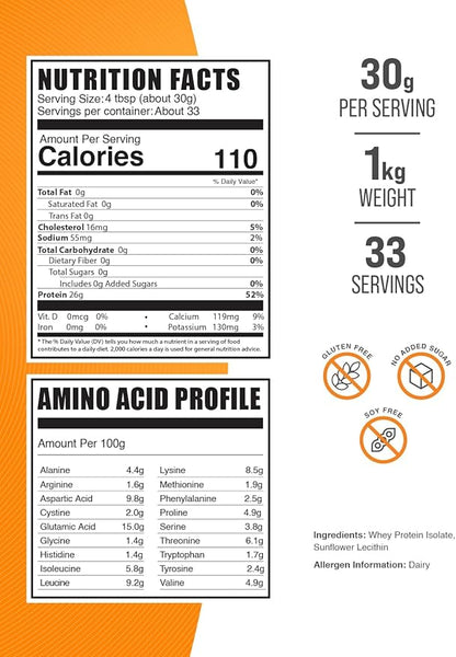 BulkSupplements.com Hydrolyzed Whey Protein Isolate Powder - Whey Isolate Protein - Unflavored &