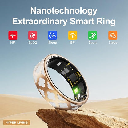 Smart Ring Health Tracker, Sleep Tracker Ring with Heart Rate, Waterproof Fitness Ring for Activity