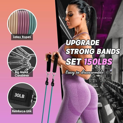 WHATAFIT Resistance Bands, Exercise Bands，Resistance Bands for Working Out, Work Out Bands with