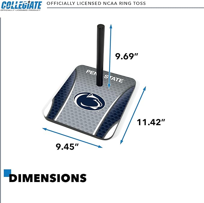 Solid Wood College Quoits Set with Direct Print HD Team Graphics – Tailgate Ring Toss Game – Great