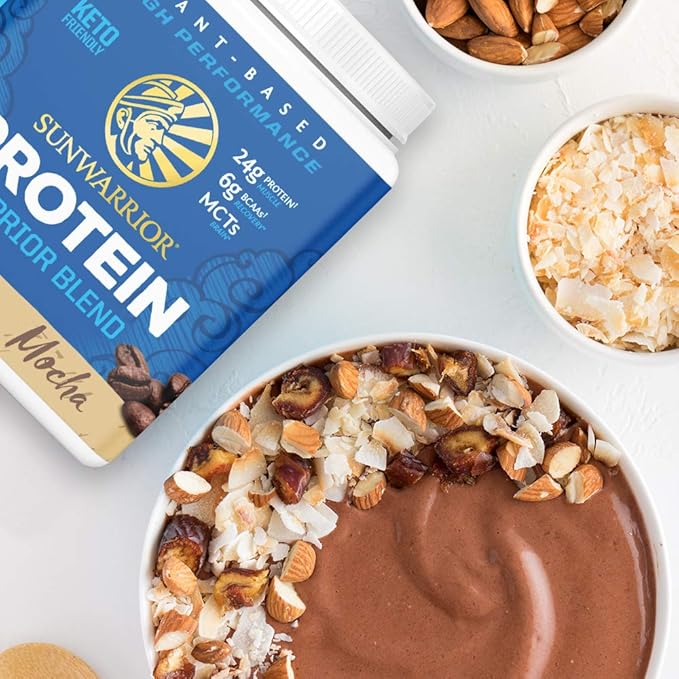 Sunwarrior Organic Plant Based Protein Powder | Vegan Organic Protein Powder Mocha Flavored with