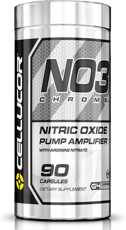 Cellucor NO3 Chrome Nitric Oxide Supplements with Arginine Nitrate for Muscle Pump & Blood Flow, 90