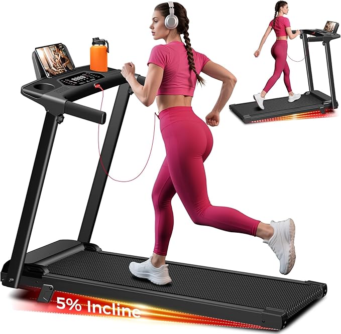 Treadmill with Incline, 3.0HP Small Treadmills for Home, Portable Electric Treadmill with