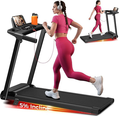 Treadmill with Incline, 3.0HP Small Treadmills for Home, Portable Electric Treadmill with