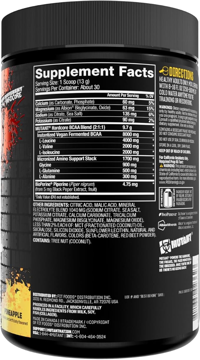 Mutant Hardcore BCAA - Pre, Intra or Post Workout ??BCAA Next Level branched-Chain Amino Acids