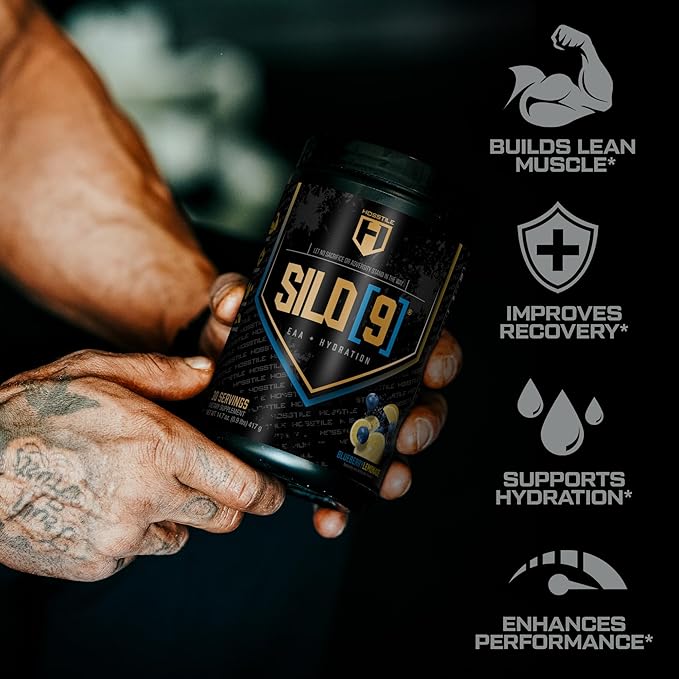 HOSSTILE SILO[9] Essential Amino Acids, EAA & BCAA Powder, Electrolyte Hydration Support, Enhance