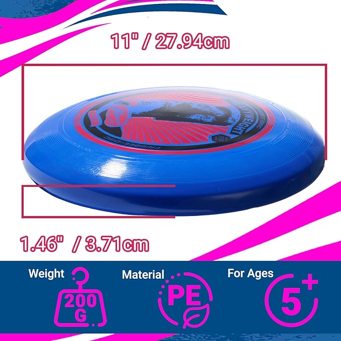 Wham-O Frisbee Heavyweight 200g, 11 Inch Flying Disc, Long Distance, Durable and Stable Sports Disc