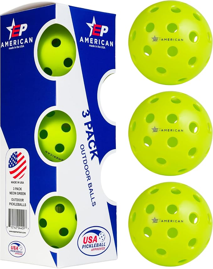 EP American Outdoor Pickleballs USAPA Approved | Made in USA with Durable Design |