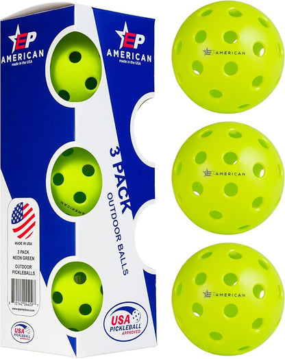 EP American Outdoor Pickleballs USAPA Approved | Made in USA with Durable Design |