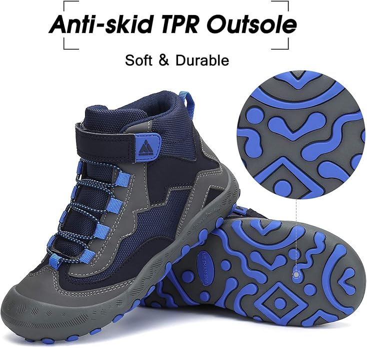 Mishansha Kids Hiking Boots Toddler Girls Boys Hiking Shoes Water-Resistant Anti-Collision Non-Slip