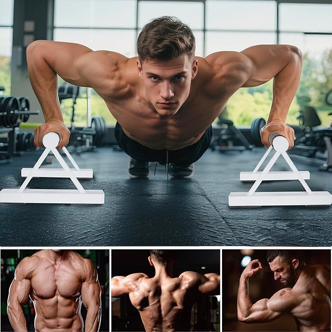 1 Pair Wooden Parallettes Push Up Bars for Men, Strength Training Pushup Stands Handles for Home