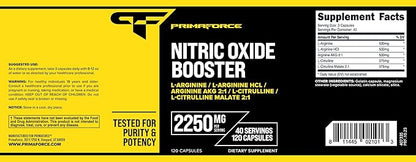 Primaforce Nitric Oxide Booster (2,250mg, 120 Capsules) - 40 Servings of Our Nitric Oxide Boosting