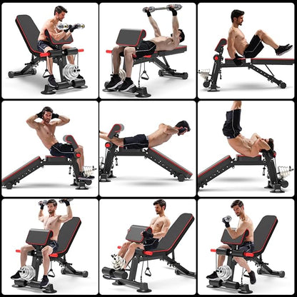 Adjustable Weight Bench,Utility Workout Bench Foldable Incline Decline Benches for Home Gym Full