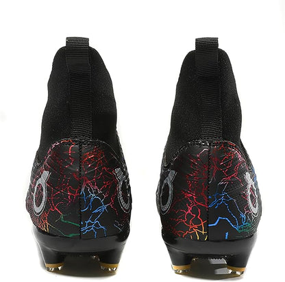 Men's Soccer Shoes High-Top Soccer Cleats Outdoor Breathable Athletic Professional Spikes Youth
