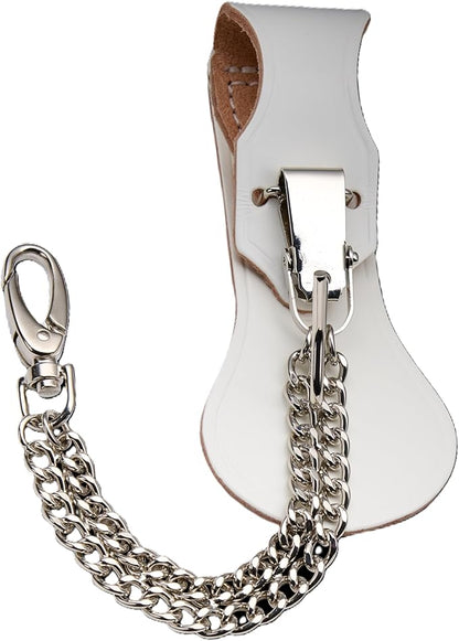 USMC Officer's Sword Frog Bundle Leather Saber Holder with Chrome Metal Chain for Ceremonial Sword
