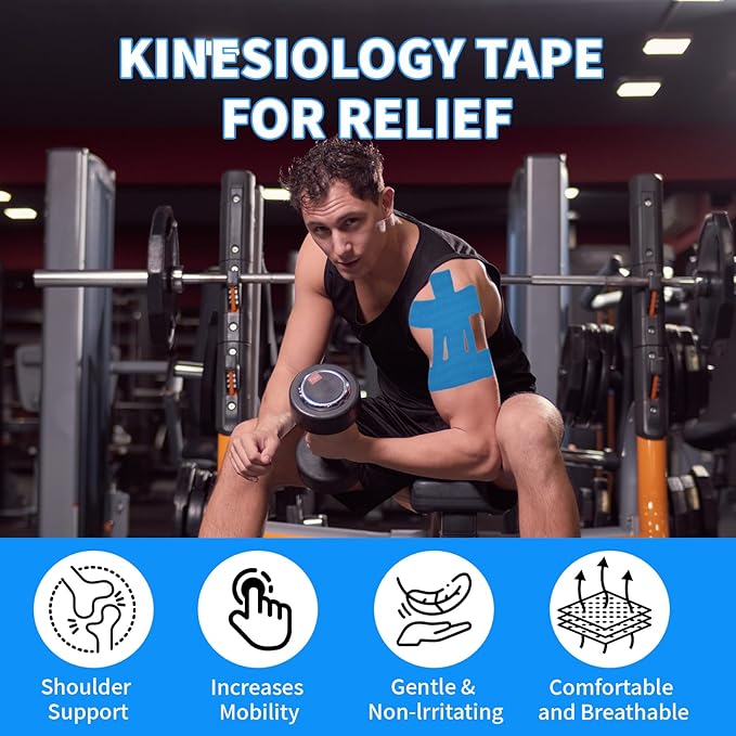 20PCS Kinesiology Tape for Shoulder, Shoulder Tape for Pain Relief Precut,Waterproof Breathable