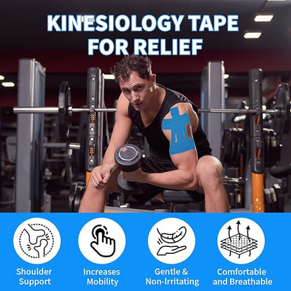 20PCS Kinesiology Tape for Shoulder, Shoulder Tape for Pain Relief Precut,Waterproof Breathable