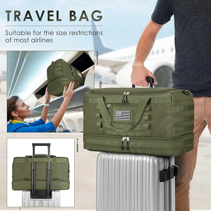 ETRONIK Travel Bag for Men Women, Gym Bag & Tactical Duffle Bags for Travel, Carry on with Toiletry