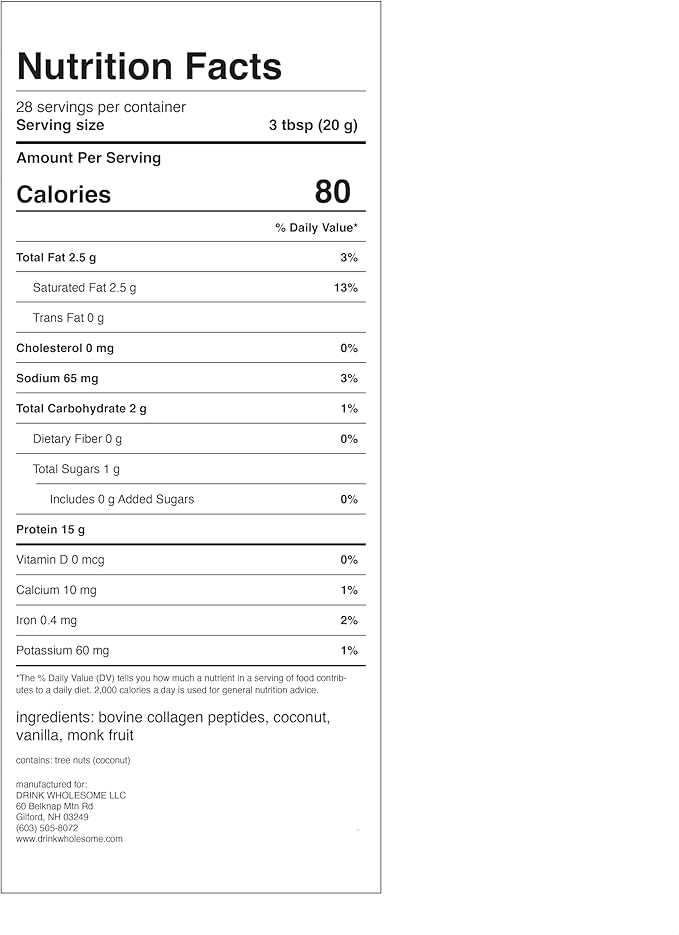 drink wholesome Vanilla Collagen Protein Powder | for Sensitive Stomachs | Gut Friendly | Additive