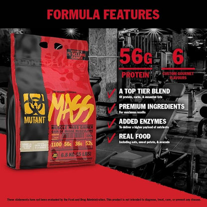 Mutant Mass Weight Gainer Protein Powder ??Build Muscle Size and Strength with 1100 Calories ??56 g