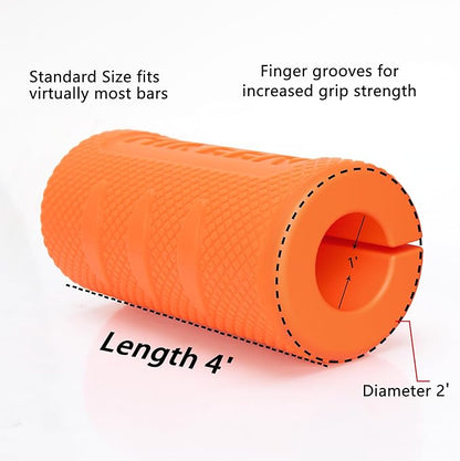 Hikeen Thick Bar Dumbbell Grips,Non Slip Hard Rubber Barbell Grips,Grips for Weight Lifting, Muscle