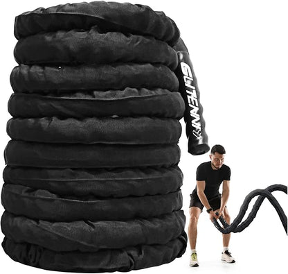 Battle Ropes Black Workout Rope 1 inch Battle Ropes for Home Gym 30ft Exercise Ropes for Working