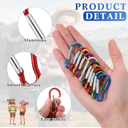 300 Pcs 2" Carabiner Bulk Spring Snap Hooks Bulk Aluminum Alloy Clip Keychain for Hanging Camping