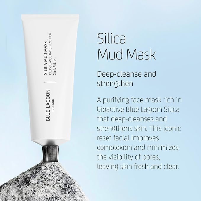 Blue Lagoon - Deep Cleansing Silica Face Mask For Enhanced Glow - Hydrating and Moisturizing Face