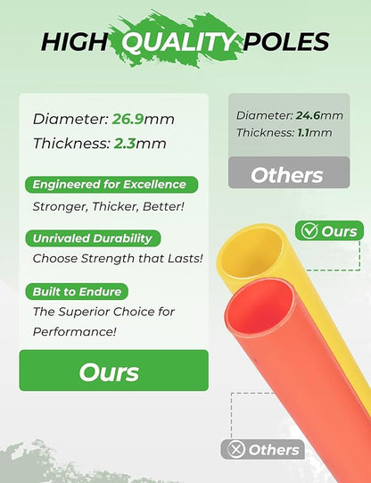 SEAOTTER Soccer Agility Training Poles, 6/10/20Pcs 6FT Adjustable Detachable Sports Speed Training