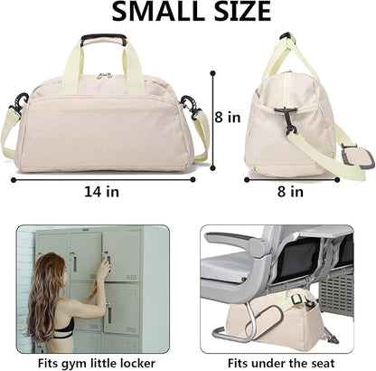 14 inch Small Gym Bag for Women & Men, Mini Duffel Bag for Travel Sports Lightweight Carry On Bag