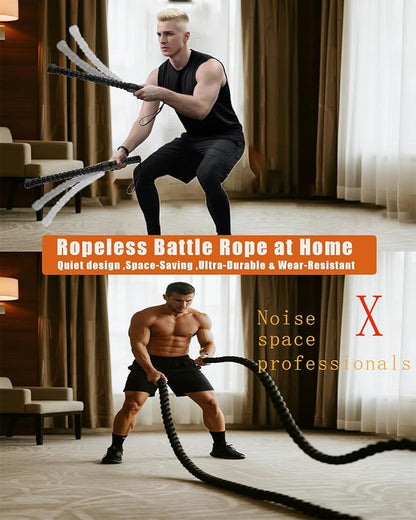 Basan Ropeless Battle Rope for Home Gym,Heave Duty Home Gym cordless Battle Rope for Advanced
