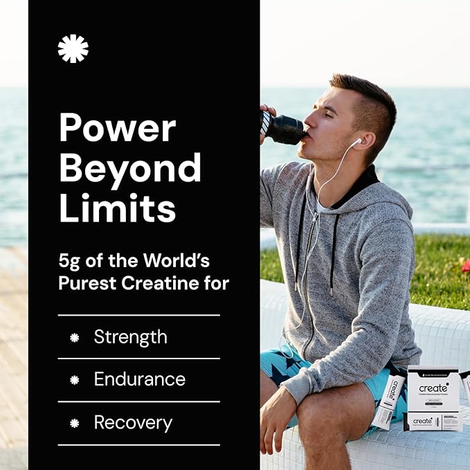 Create Single Serve Creatine Monohydrate Powder – 5g Creapure Creatine | Redefining Strength