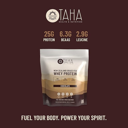 Taha Health & Nutrition Chocolate Flavored Whey Protein Concentrate Powder, 25g Protein, 140