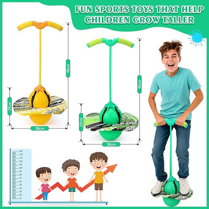 Layhit 2 Pcs Pogo Jumper with Handle for Kids Pump Pogo Ball Stick Jumper Balance Bounce Ball with