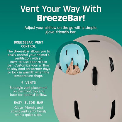 Retrospec Zephyr Ski Helmet - Snowboard Helmet for Adults & Youth - Adjustable Fit with Breathable