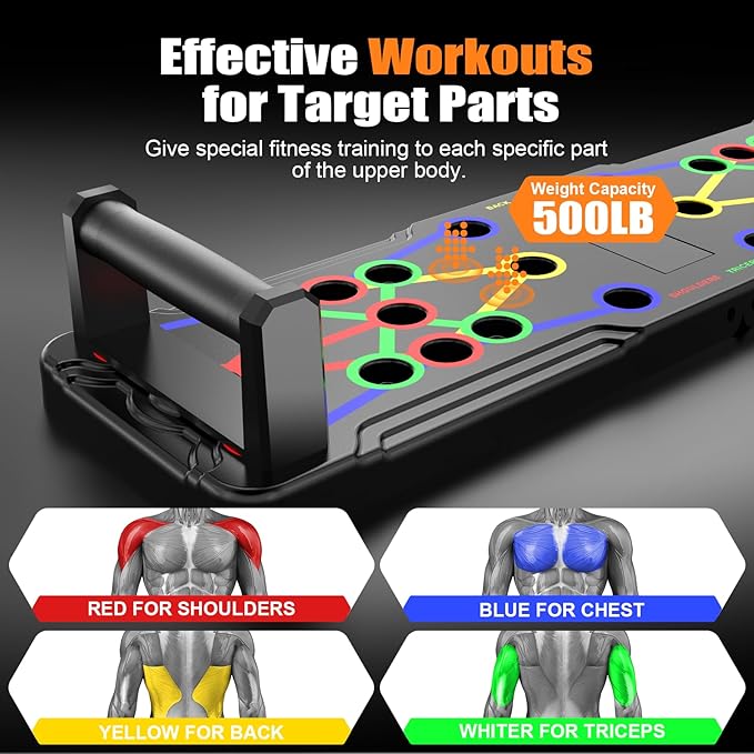 Solid Push Up Board 15 in 1 Home Workout Equipment Multi-Functional Pushup Stands System Fitness