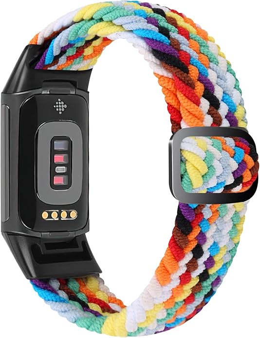 Braided Band Compatible with Fitbit Charge 6/Fitbit Charge 5, Soft Nylon Solo Loop Adjustable
