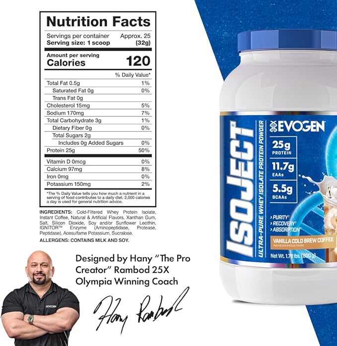 Evogen Isoject - Whey Protein Isolate | Ultra-Pure Whey Protein Powder with Ignitor Enzymes, BCAAs